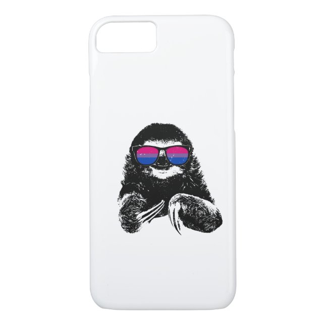 Pride Sloth Bisexual Flag Sunglasses Case-Mate iPhone Case (Back)