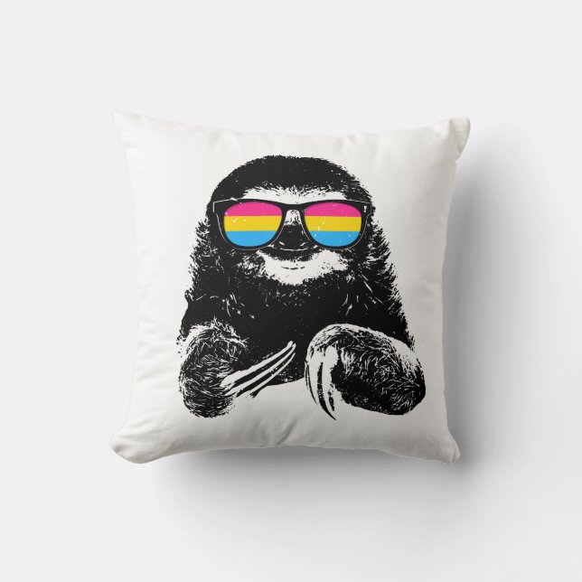 Pride Sloth Pansexual Flag Sunglasses Cushion (Front)