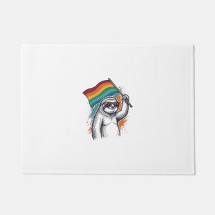 Pride Sloth Vintage Engraving T-Shirt Design_1 Doormat
