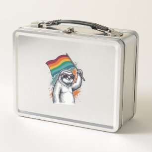 Pride Sloth Vintage Engraving T-Shirt Design_1 Metal Lunch Box