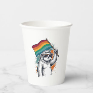 Pride Sloth Vintage Engraving T-Shirt Design_1 Paper Cups