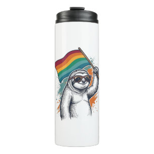 Pride Sloth Vintage Engraving T-Shirt Design_1 Thermal Tumbler