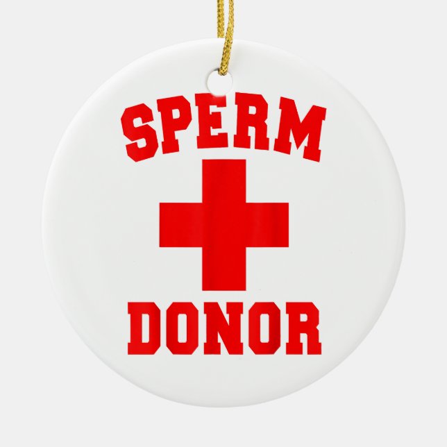 PRIDE SPERM DONOR DISPENSER FUNNY HALLOWEEN COSTUM CERAMIC ORNAMENT (Front)