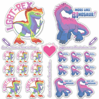 Pride Sticker Assortment with Dinosaurs!