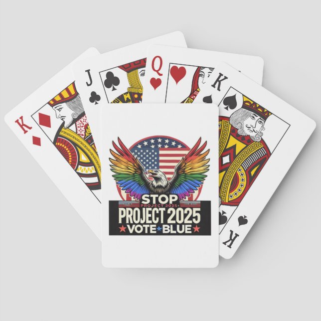 Pride - Stop Project 2025 - Vote Blue Playing Cards (Back)