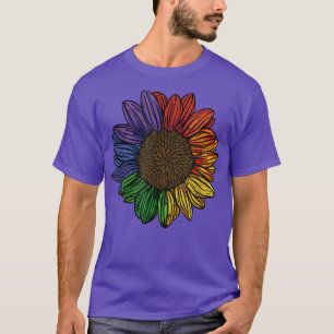 Pride Sunflower Gay Lesbian LGBT Rainbow  T-Shirt