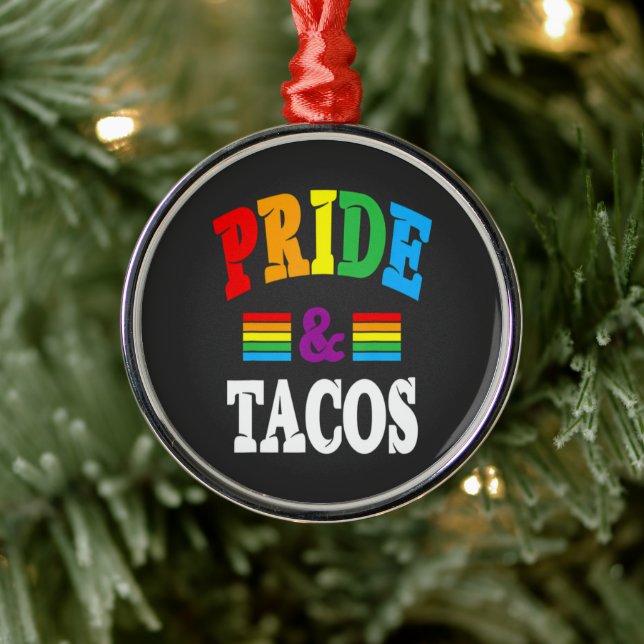 Pride Tacos Lgbt Metal Ornament (Tree)