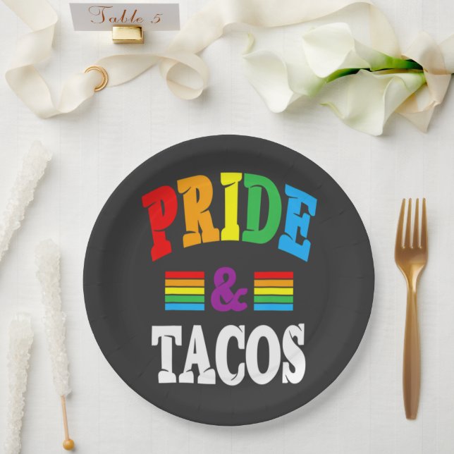 Pride Tacos Lgbt Paper Plate (Wedding)