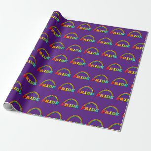 Pride Text and Rainbow Wrapping Paper