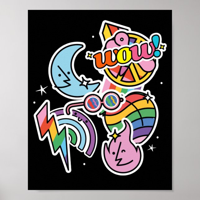 Pride thunder. Rainbow love. Wow love Poster (Front)
