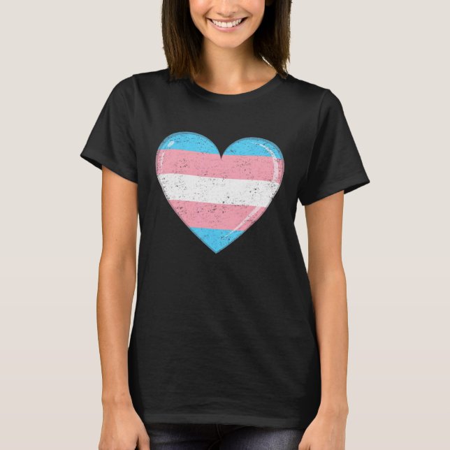 Pride Transgender Flag Heart Love Wins Lgbt Proud T-Shirt (Front)