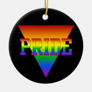 Pride Triangle ornament, customise Ceramic Ornament