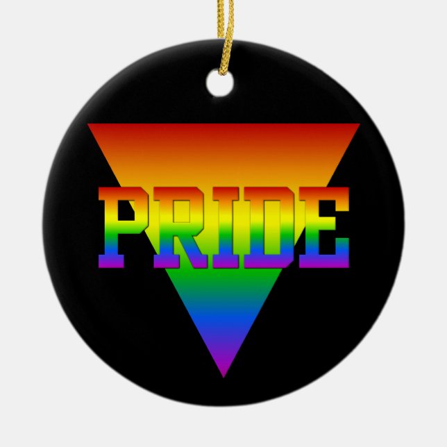 Pride Triangle ornament, customise Ceramic Ornament (Front)