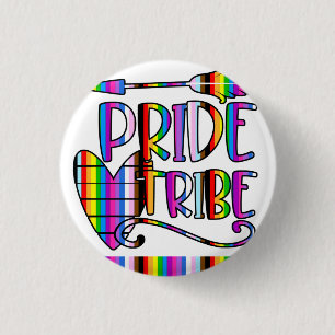 Pride Tribe - LGBTQ+ Inclusive Rainbow  3 Cm Round Badge