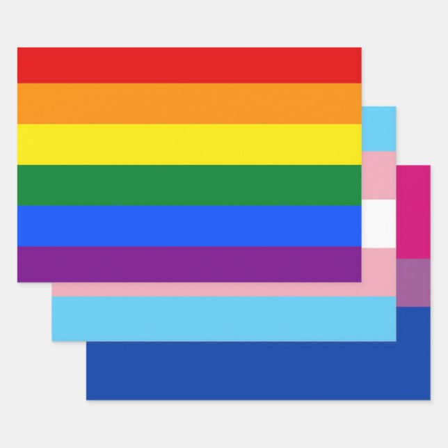 Pride Trio Wrapping Paper Sheet (Set)