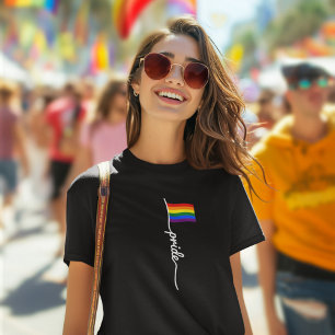 Pride Typography Art With LGBT Flag T-Shirt
