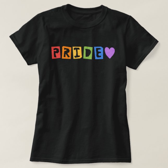 Pride Typography Rainbow T-Shirt (Design Front)