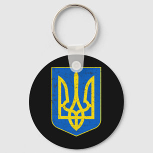 Pride Ukrainian Flag Coat Of Arms Gift Support Key Ring