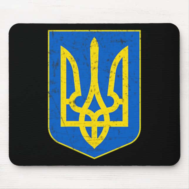 Pride Ukrainian Flag Coat Of Arms Gift Support  Mouse Pad (Front)