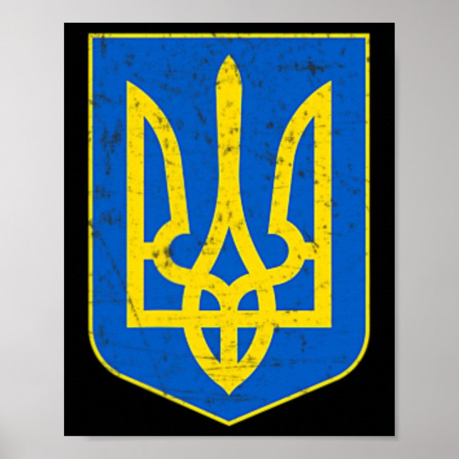 Pride Ukrainian Flag Coat Of Arms Gift Support  Poster (Front)