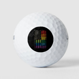 Pride USA America Distressed Rainbow Flag LGBTQ Golf Balls