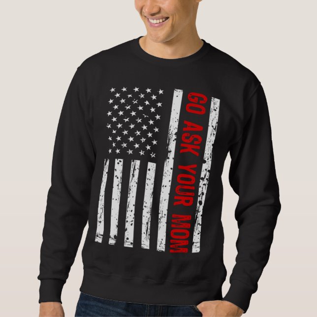 Pride USA Flag & Father's Day Dad Grandpa Family M Sweatshirt (Front)