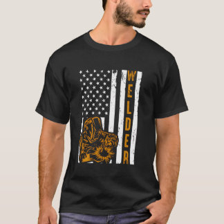 Pride Usa Flag Men Dad Father Welding T-Shirt