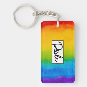 Pride Watercolor Style Key Ring