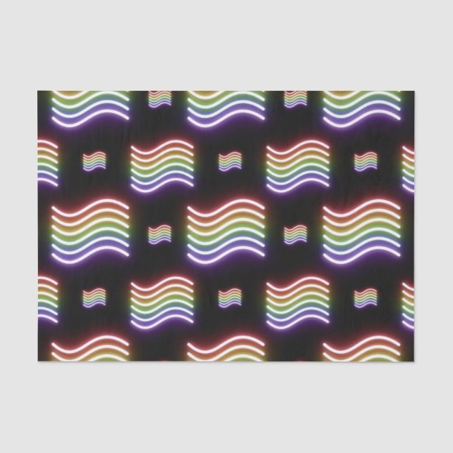 Pride Wave Neon Signs Tissue Paper (Front)