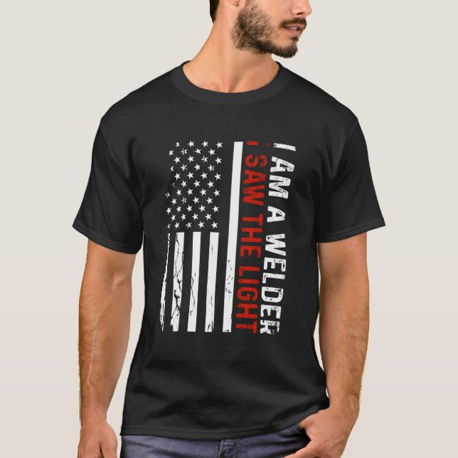 Pride Welder American Flag Usa Patriotic Men Welde T-Shirt (Front)