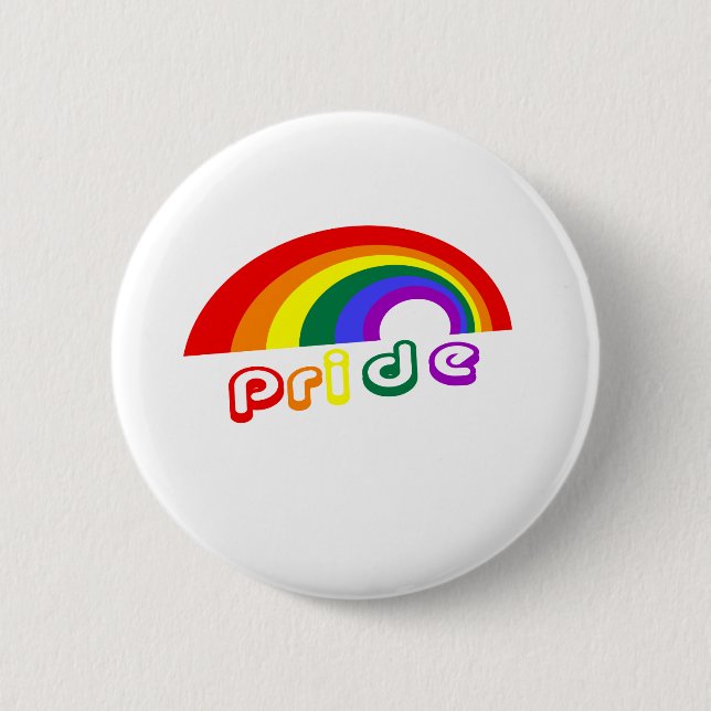 "Pride" with rainbow 6 Cm Round Badge (Front)