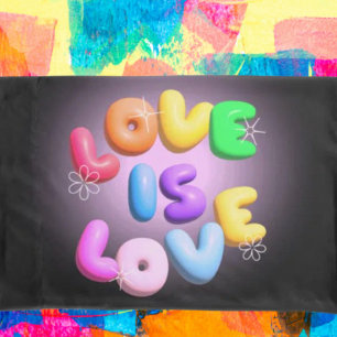 Prideful Comfort: Love is Love 3D Rainbow Pillowcase
