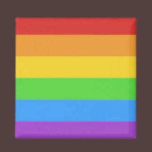 Prideful Square: Rainbow Flag Magnet