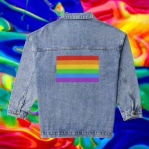 PrideThreads: Rainbow Flag  Denim Jacket