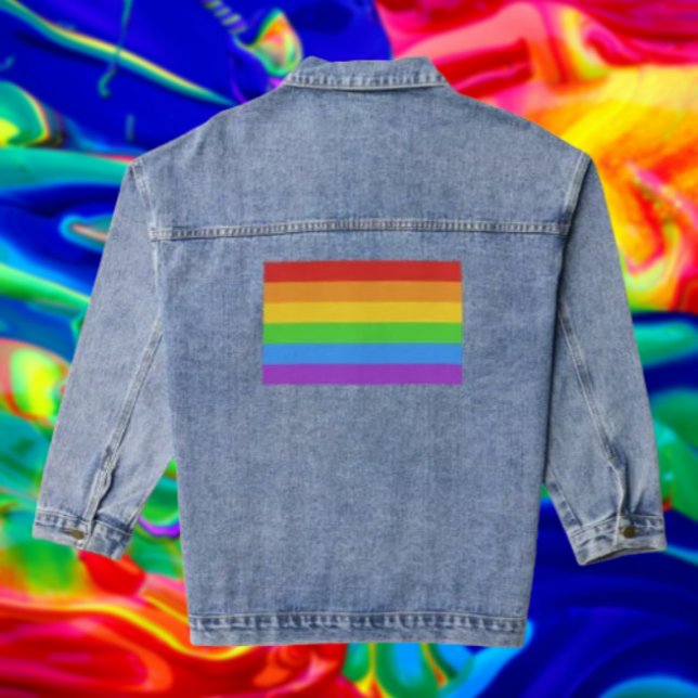 PrideThreads: Rainbow Flag  Denim Jacket (Creator Uploaded)