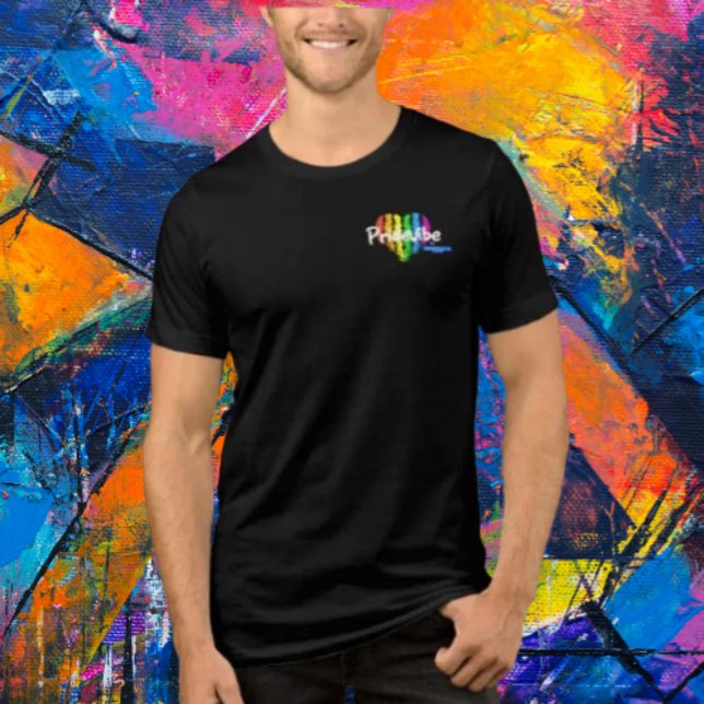 PrideVibe Logo Tee: Subtle Front, Bold Back Tri-Blend Shirt (Creator Uploaded)