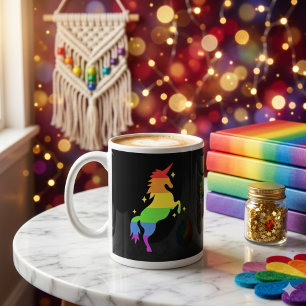 PrideVibe Unicorn Rainbow Coffee Mug