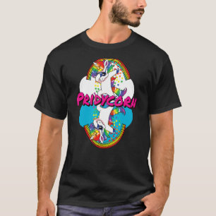 Pridycorn 8 Cloud Proud Rainbow Unicorn Colourful T-Shirt