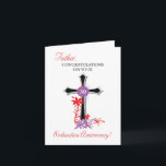 Priest 30th Ordination Anniversary Black Cross Card<br><div class="desc">A black cross and red swirls are on the center front of this card that congratulates and sends religious wishes to a beloved priest on the celebration of his 30th ordination anniversary. Send him this card now.</div>