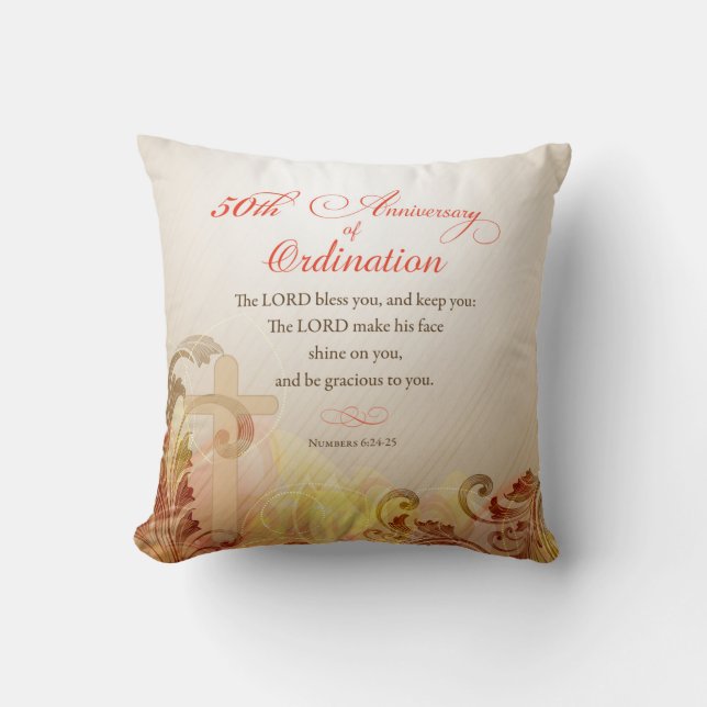 Priest, 50th Anniversary of Ordination Blessing Cushion (Front)