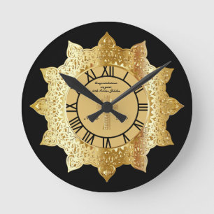 Priest 50th Golden Jubilee Gold Personalised Clock