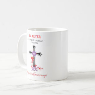 Priest 50th Ordination Anniversary Black Cross Coffee Mug