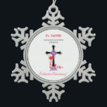 Priest 75th Ordination Anniversary Black Cross Snowflake Pewter Christmas Ornament<br><div class="desc">Congratulate a beloved priest today. Let him know that his seventy-five years of being ordained is remembered and celebrated. Send this gift,  souvenir,  giveaway or party essential now to join the celebration of this very momentous day in his life.</div>