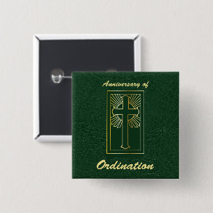 Priest Anniversary of Ordination Leather Look 15 Cm Square Badge