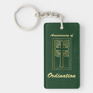 Priest Anniversary of Ordination Leather Look Key Ring