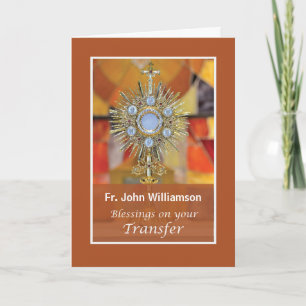 Priest Blessings on Transfer Gold Look Monstrance Card