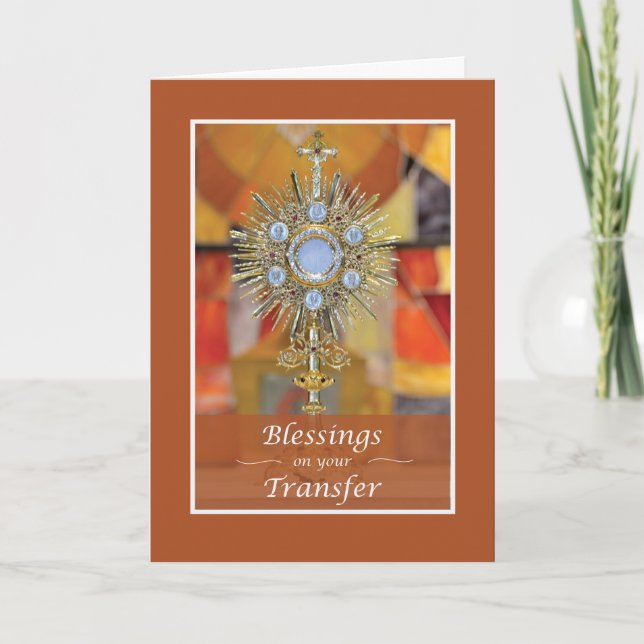 Priest Blessings on Transfer Gold Look Monstrance  Card (Front)