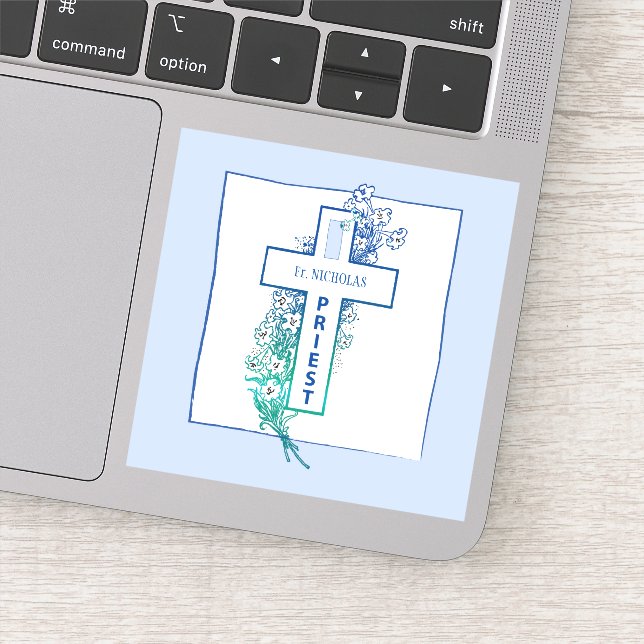 Priest Cross Flowers Personalised (Detail)