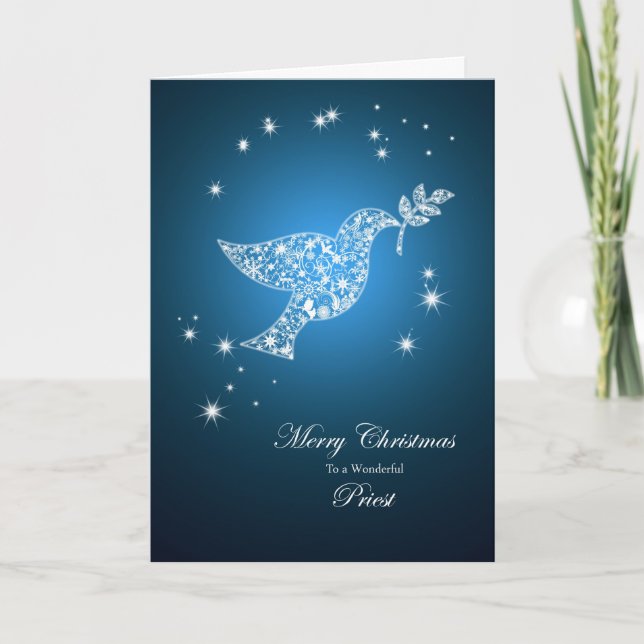 Priest, Dove of peace Christmas card (Front)