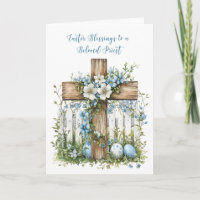Priest Easter Blessings Cross White Fence Flowers